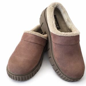 Timberland Brown Nubuck Clog Slip-On Shoes Lug Sole Size 6